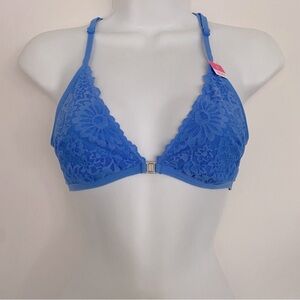 NWT PINK Cerulean Blue Lace Racerback Bralette